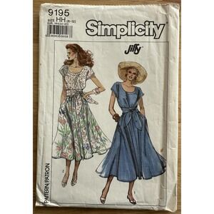 Simplicity‎ Jiffy Pattern 9195 Misses' Dress & Sash Size 6-12 Cut Complete